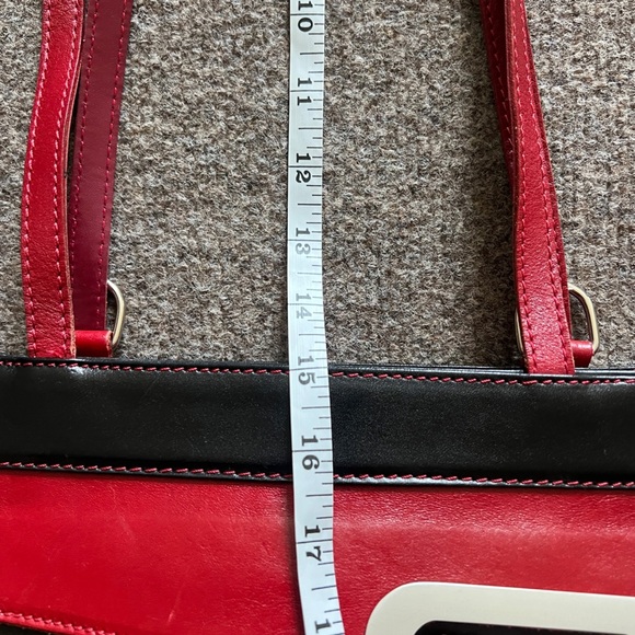 VTG 90s Y2K Leather Shoulder Bag Transformable to a Backpack Black & Red Retro - Picture 16 of 16